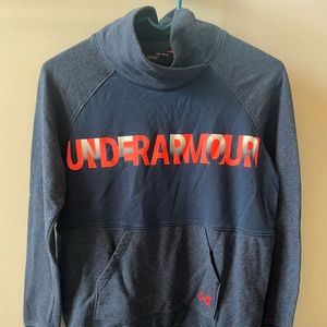 Girls Blue under Armour sweatshirt with high collar - size youth LG